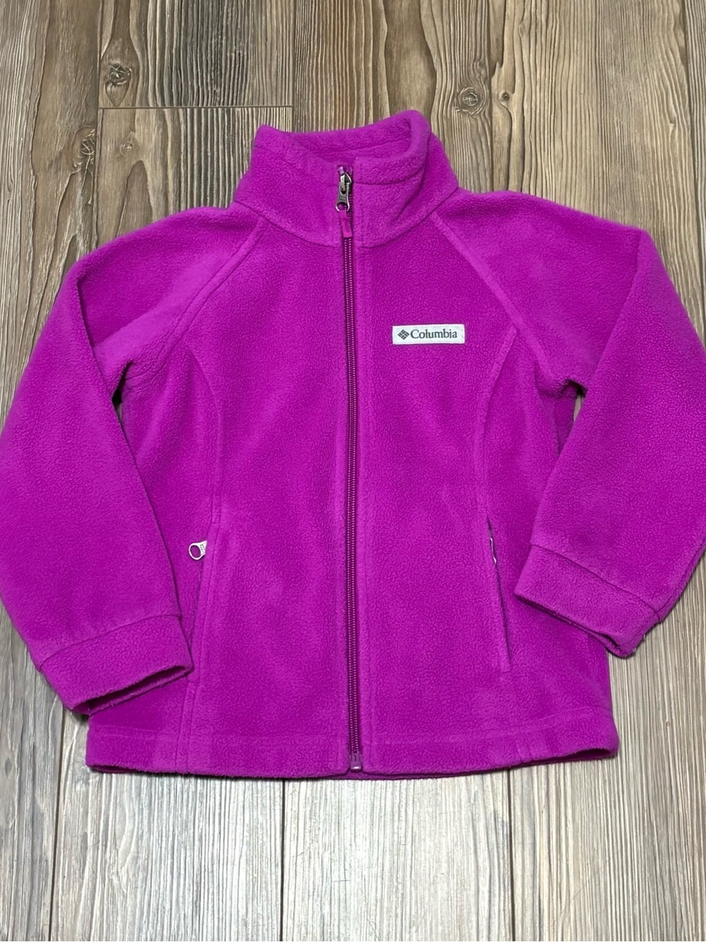 Columbia Girls Benton Springs II Full Zip Fleece Jacket Bright Plum Pink XXS 4/5